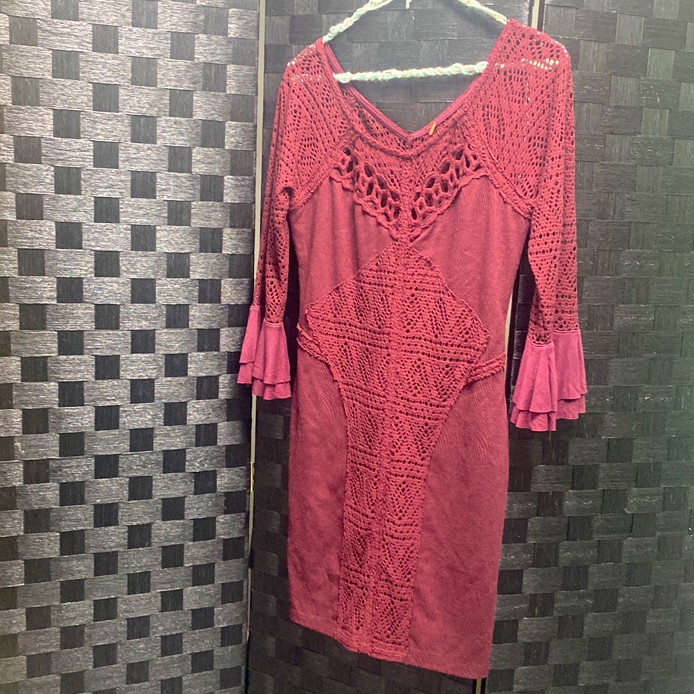 Free people knit crochet dress